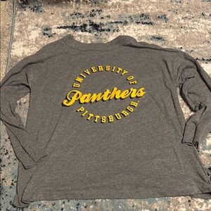 Victoria's Secret Gray Long Sleeve Tee with Yellow Print